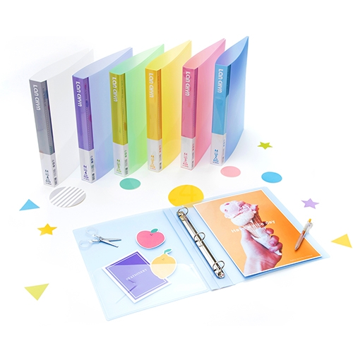 連勤 LC-8002 果凍色系1吋二孔圓型夾 PP資料夾－紫色1本