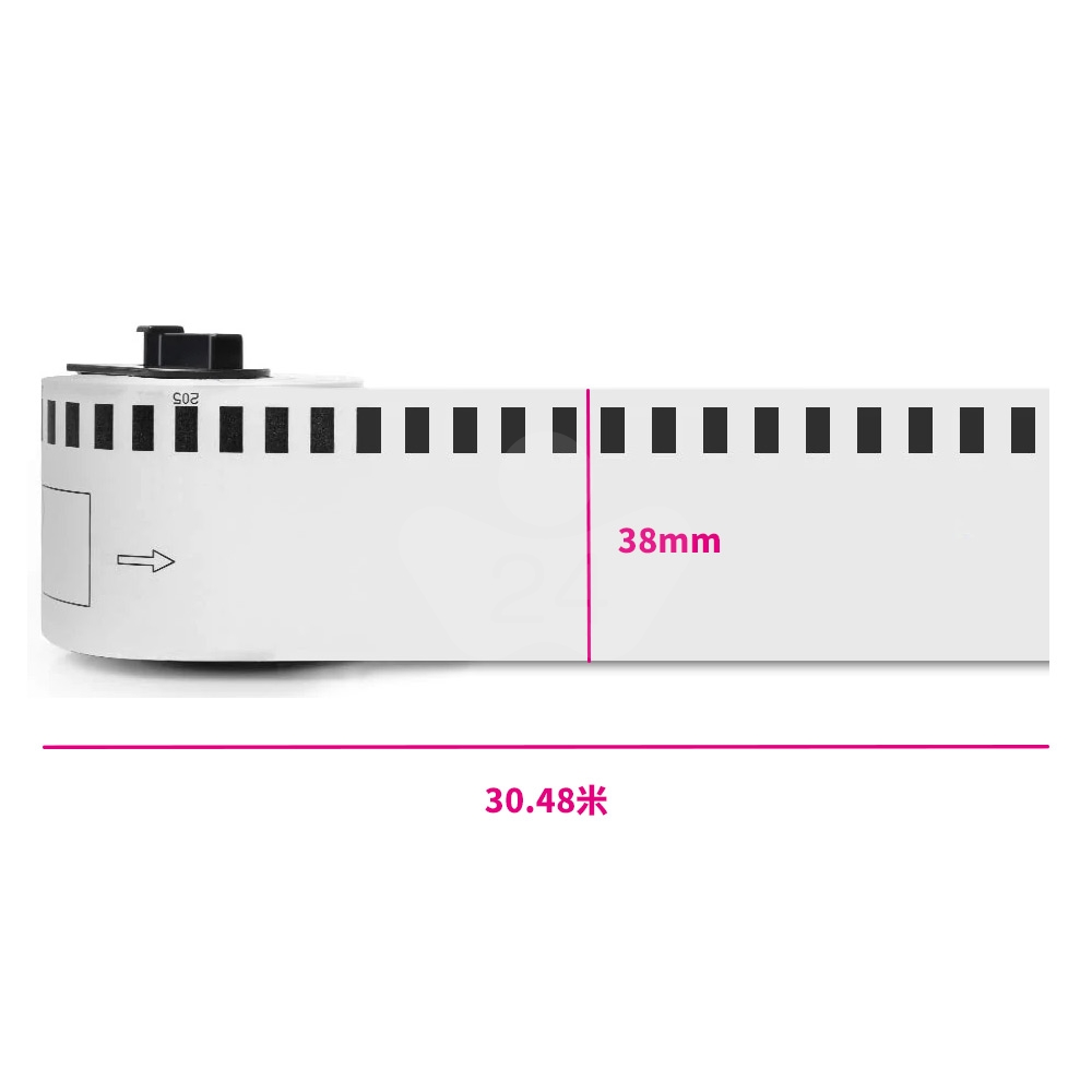 【COLOR24】for Brother DK-22225 紙質白底黑字連續相容標籤帶 (寬度38mm)