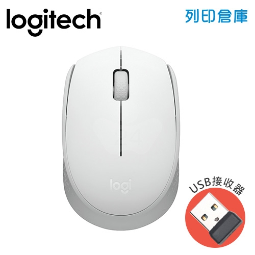 Logitech羅技 M170  無線鍵盤(USB接收器) - 白