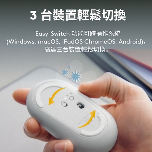 Logitech羅技 M350s 鵝鑾石無線藍牙滑鼠(藍芽/USB)無附接收器 - 珍珠白